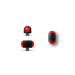 MEGALINE - GUIDON FLUO ROUGE PLEIN M2.6 D3 L7