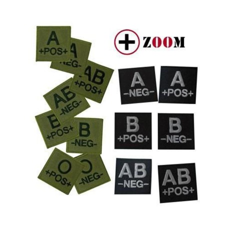 Ecusson feutre groupe sanguin dos auto-agrippant