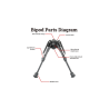BIPIED 6-9 CARBON GRENADIERE RAIL PICATINNY PIEDS RETRACTABLES
