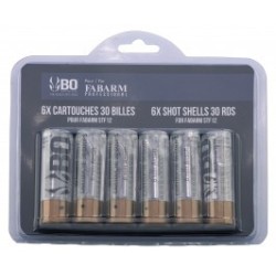 PACK DE 6 CARTOUCHES FUSIL À POMPE AIRSOFT BO/FABARM CLEAR