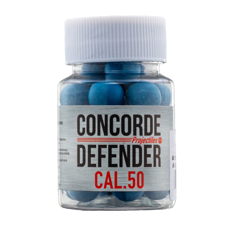 CAL. 50 - BILLES DE DÉFENSE CAOUTCHOUC - POT DE 30 BILLES