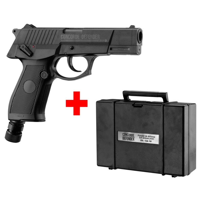 PISTOLET CONCORDE DEFENDER CO2 CAL. 50 À BALLES CAOUTCHOUC