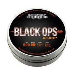 BOÎTE DE 500 PLOMBS BLACK OPS SHARP À TÊTE POINTUE CAL. 4.5 MM
