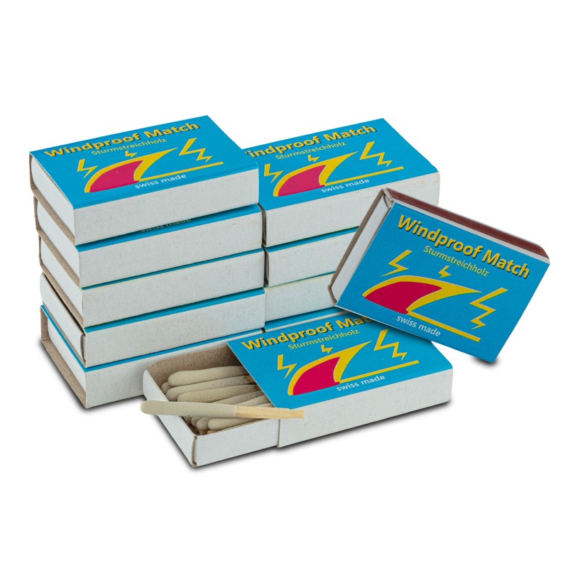 LOT DE 10 BOÎTES DE 20 ALLUMETTES TEMPÊTE