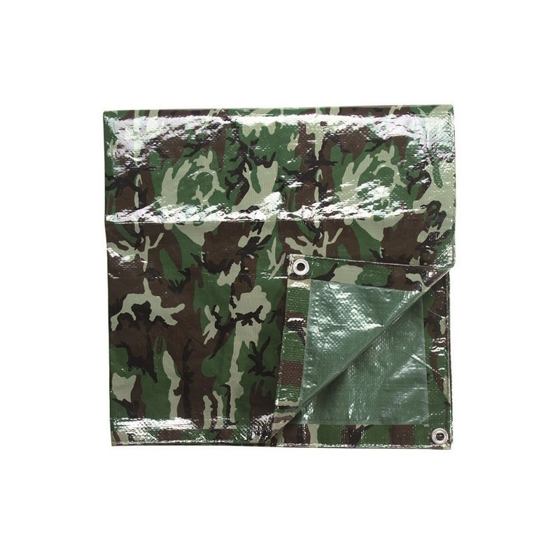 Bâche agricole camouflage Woodland 1.9x3 m avec oeillets