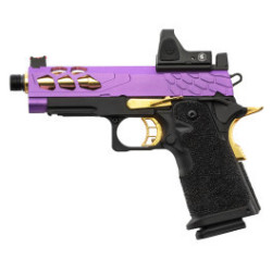 Pistolet Lancer Tactical Stryk Hi-Capa 4.3 Violet/Or + RMR - Airsoft