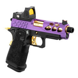 Pistolet Lancer Tactical Stryk Hi-Capa 4.3 Violet/Or + RMR - Airsoft