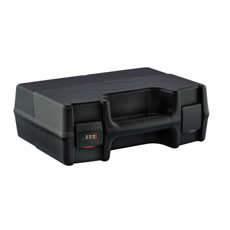 Mallette noire pour armes de poing avec fermeture à code