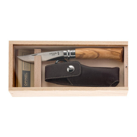 Couteau de poche Opinel n°8 Olivier + étui Alpine