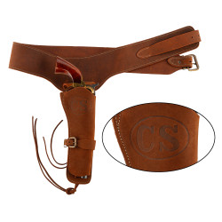 Ceinturon Confederation State  - 110 cm - Marquage CS + holster