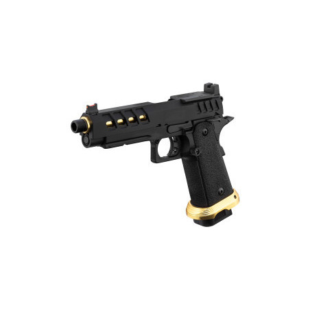 Pistolet Lancer Tactical HERACLES Hi-Capa 5.1 Noir/Gold RMR - Airsoft