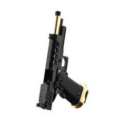 Pistolet Lancer Tactical HERACLES Hi-Capa 5.1 Noir/Gold RMR - Airsoft