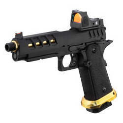 Pistolet Lancer Tactical HERACLES Hi-Capa 5.1 Noir/Gold RMR - Airsoft