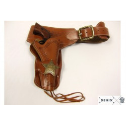 Ceinturon avec un holster sherif pour revolver Western