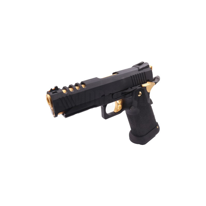 Réplique Hi-Capa 4.3 HX2711 full gaz GBB noir et or - Airsoft