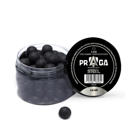 BILLES EN CAOUTCHOUC ACIER CAL.68 X100