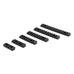 Set de 6 rails picatinny en polymère compatible M-LOK - NOIR