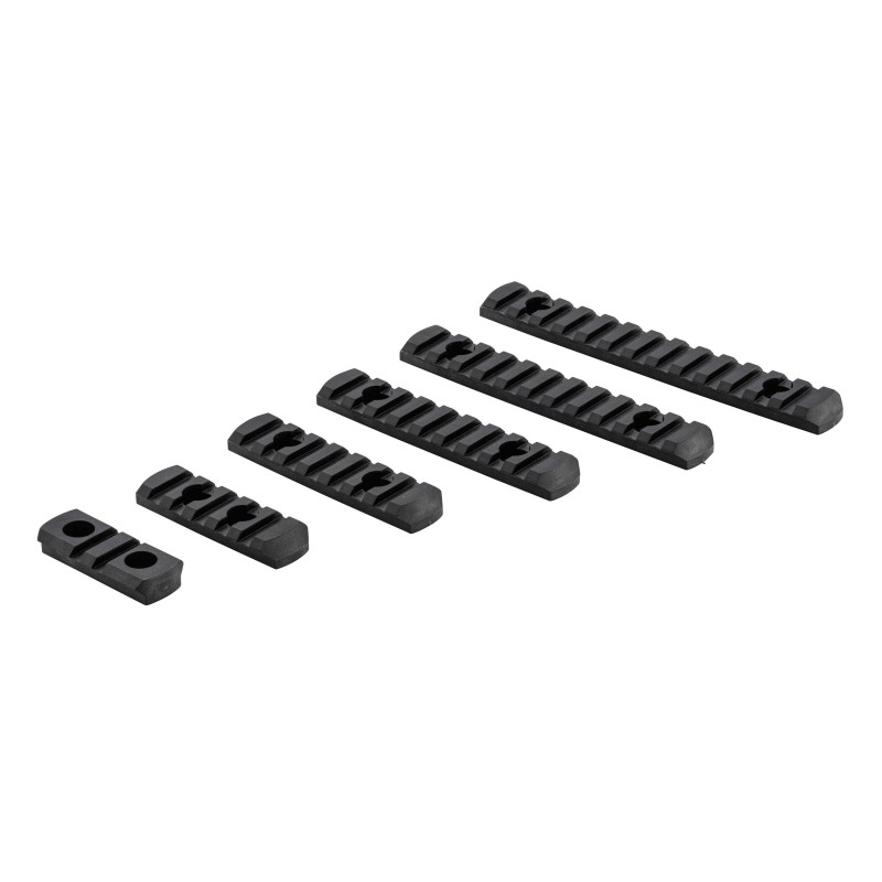 Set de 6 rails picatinny en polymère compatible M-LOK - NOIR