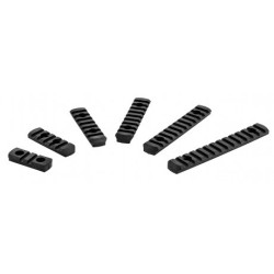 Set de 6 rails picatinny en polymère compatible M-LOK - NOIR