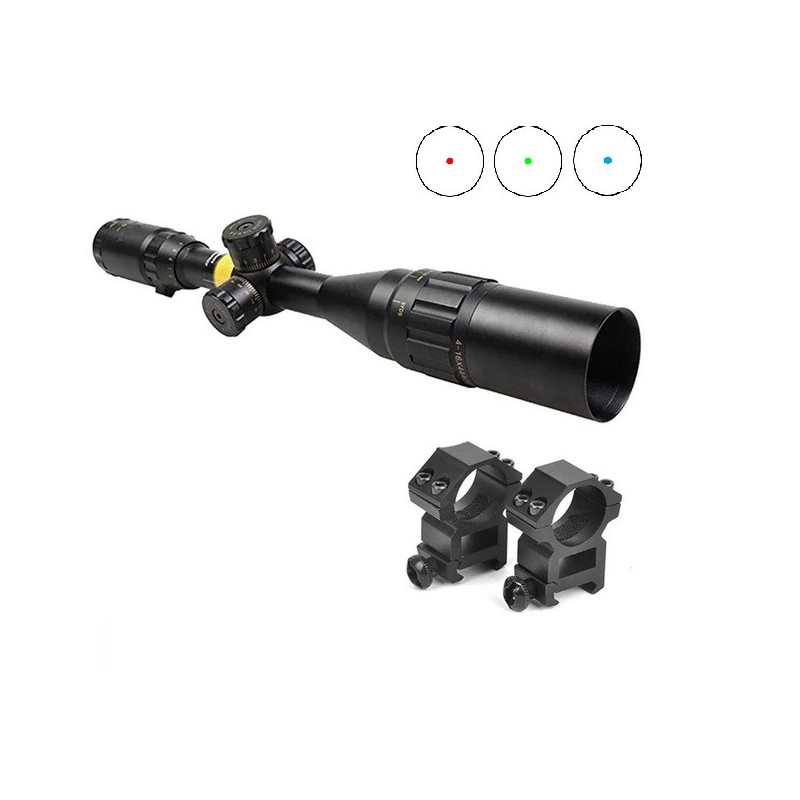 LUNETTE 4-16 X 44 OEYS ILLUMINATION ROUGE ET VERTE AVEC MONTAGE
