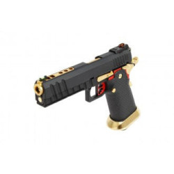 Réplique airsoft GBB HX2032 SEMI / FULL AUTO Noir & Or gaz 1.0J