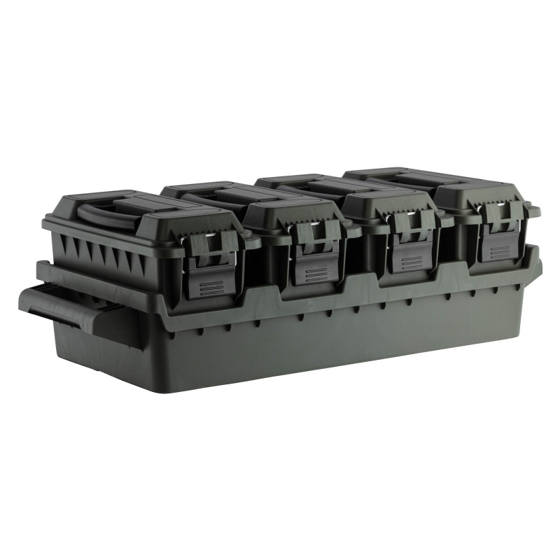 Set 4 caisses à munitions avec bac de transport