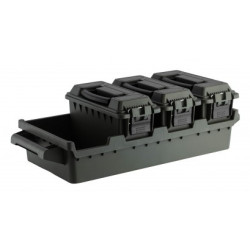 Set 4 caisses à munitions avec bac de transport