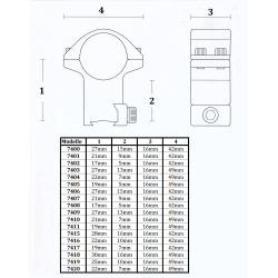 UMAREX -MONTAGE KONUS POUR RAIL WEAVER/PICATINNY DIAM 30 MM BAS