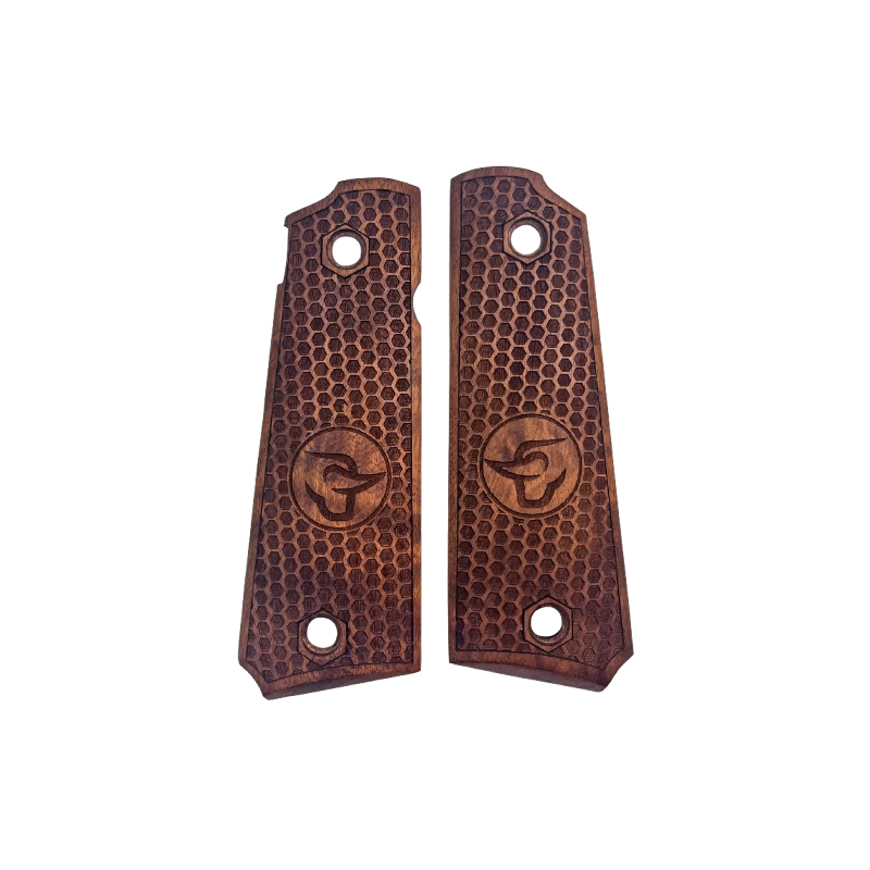 PLAQUETTES BOIS PT1911 NID D'ABEILLE LOGO TAURUS