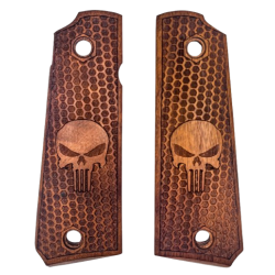 PLAQUETTES BOIS PT1911 NID D'ABEILLE PUNISHER