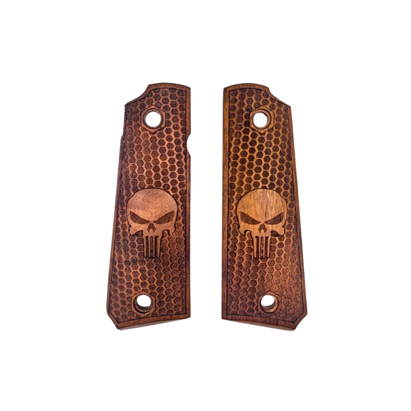 PLAQUETTES BOIS PT1911 NID D'ABEILLE PUNISHER