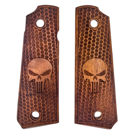 PLAQUETTES BOIS PT1911 NID D'ABEILLE PUNISHER