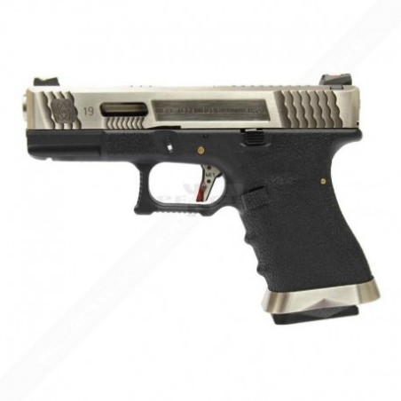 PISTOLET 6MM GAZ T3 SV SLIDE GD BARREL BK FRAME - AIRSOFT