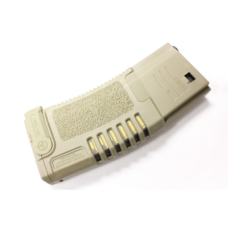 CHARGEUR AEG 140 CPS BOITE DE 5 AVEC BALLES TAN - AIRSOFT