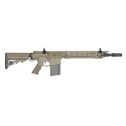 REPLIQUE LONGUE 6MM SR25 CARBINE AEG TAN - AIRSOFT