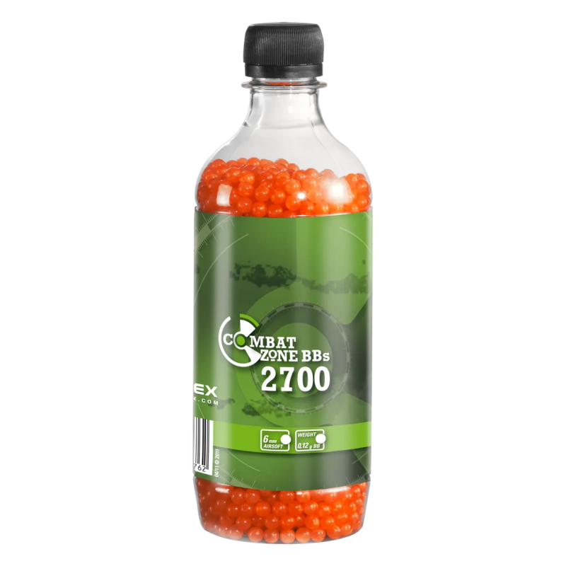 BILLES BBS 6MM COMBAT ZONE ORANGE 0.12G BOUTEILLE X2700