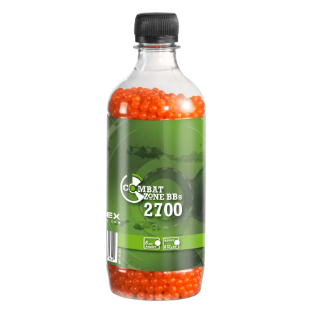 BILLES BBS 6MM COMBAT ZONE ORANGE 0.12G BOUTEILLE X2700