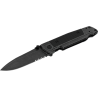 COUTEAU PLIANT WALTHER Q5 STEEL FRAME FOLDER BLACKWASH SERRATED