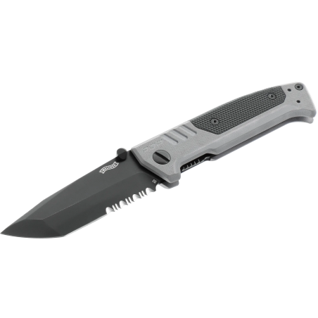 COUTEAU PLIANT WALTHER PDP TANTO FOLDER TUNGSTEN GREY - PARTIELLEMENT CRANTEE