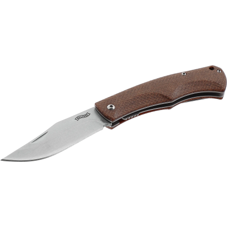 COUTEAU PLIANT WALTHER CTK 1 FINITION STONE WASHED BROWN