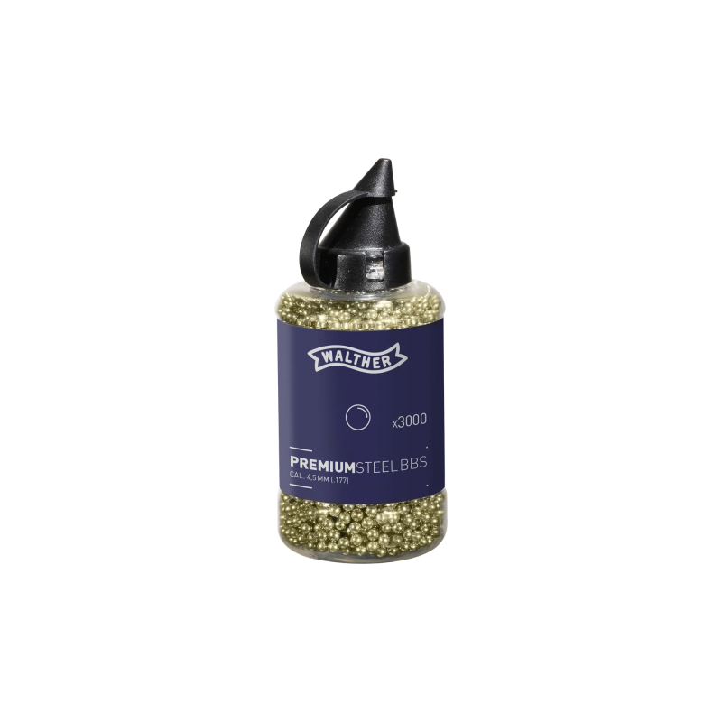 BILLES WALTHER PREMIUM BB GOLD STEEL CAL 4.5 MM 0.36G X3000