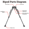 BIPIED 9-13.5 CARBON GRENADIERE RAIL WEAVER PIEDS RETRACTABLES 6N
