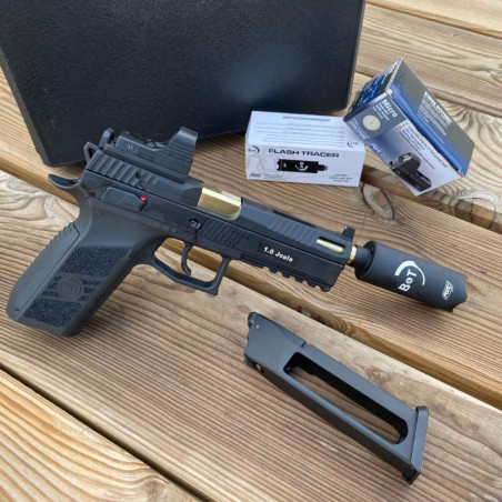 PACK PISTOLET CZ P09 AVEC TRACEUR ET OPTIQUE CO2 - AIRSOFT