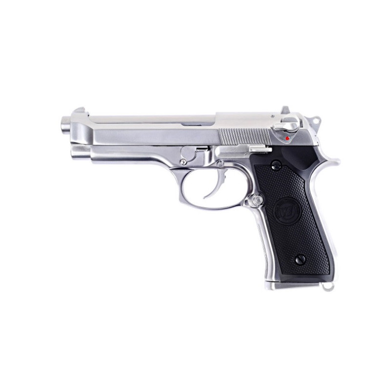 PISTOLET 6MM GAZ M9 SILVER - AIRSOFT