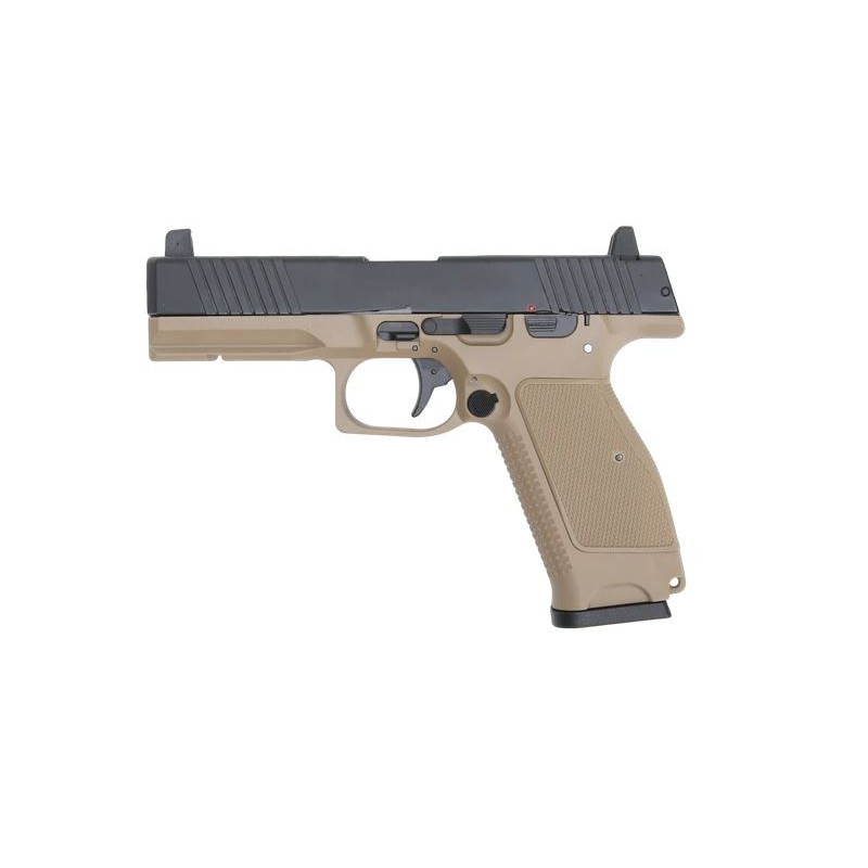 PISTOLET 6MM MKW BLOWBACK METAL NOIR ET TAN - AIRSOFT