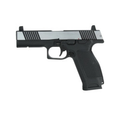 PISTOLET 6MM MKW BLOWBACK METAL NOIR ET CHROME - AIRSOFT