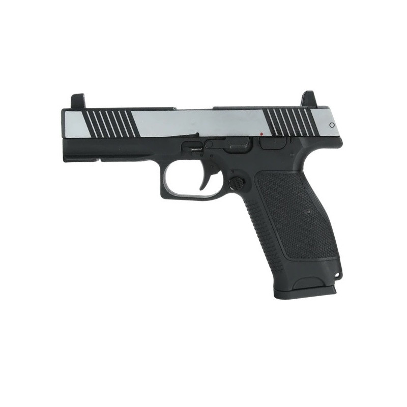 PISTOLET 6MM MKW BLOWBACK METAL NOIR ET CHROME - AIRSOFT