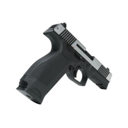 PISTOLET 6MM MKW BLOWBACK METAL NOIR ET CHROME - AIRSOFT