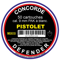 BOÎTE DE 50 CARTOUCHES CAL. 9 MM PAK À BLANC