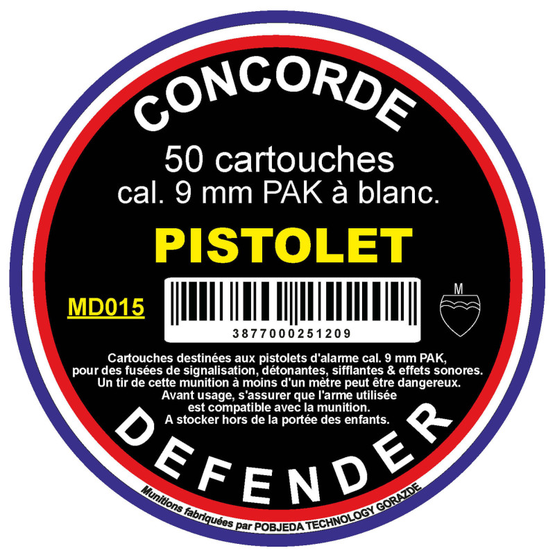 BOÎTE DE 50 CARTOUCHES CAL. 9 MM PAK À BLANC